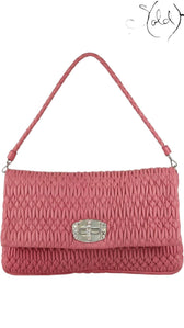 Miu Miu Pink Matelassé Crystal Shoulder Bag, Interior view | Sold Attire