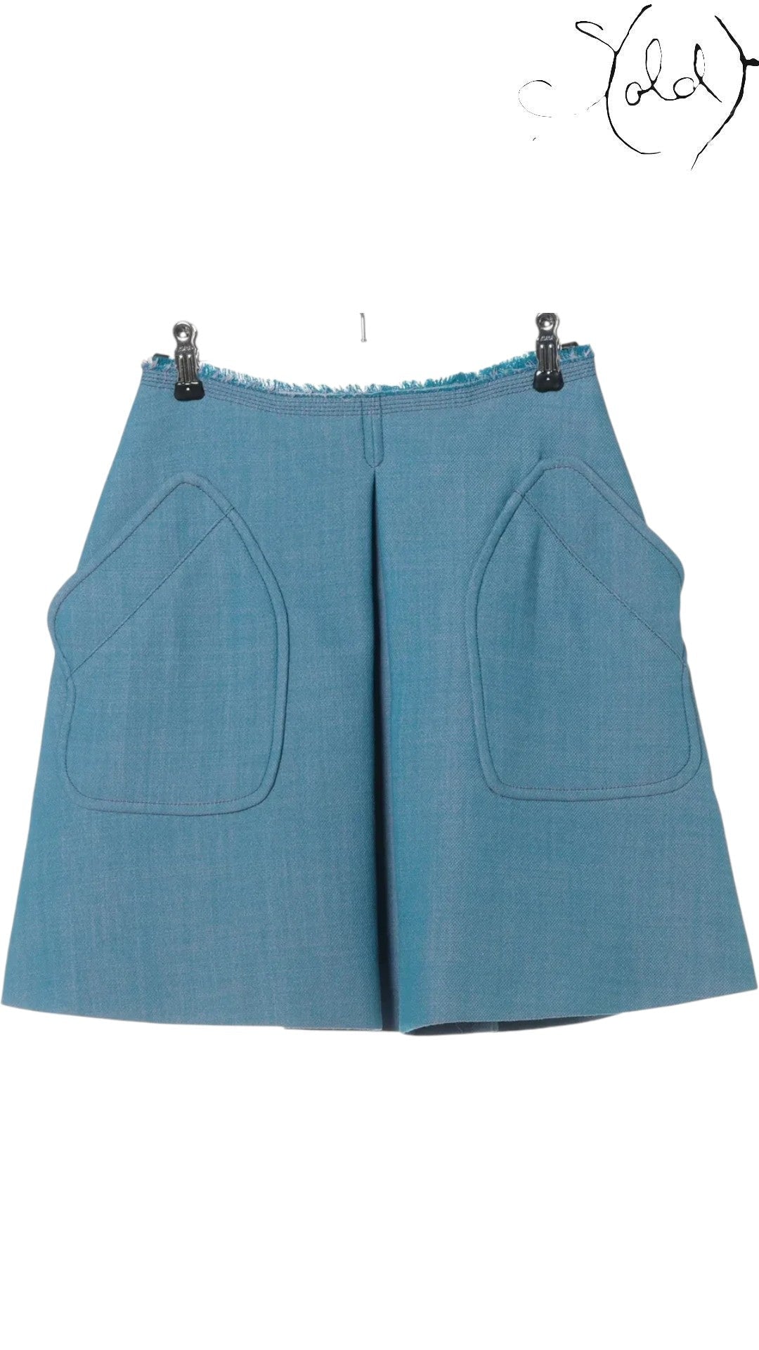 Miu Miu Blue Wool Skirt 38 | Sold Attire