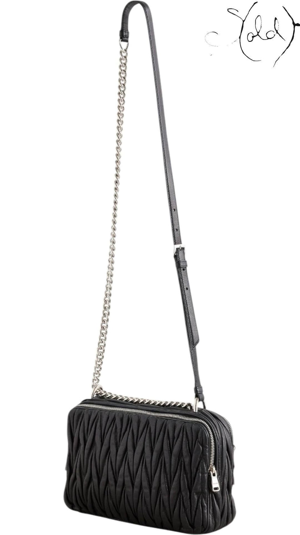 Miu Miu What Goes Around Comes Around Black Nappa – Iconic Bag, Back view | Sold Attire