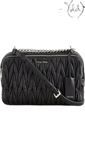 Miu Miu What Goes Around Comes Around Black Nappa – Iconic Bag, Interior view | Sold Attire
