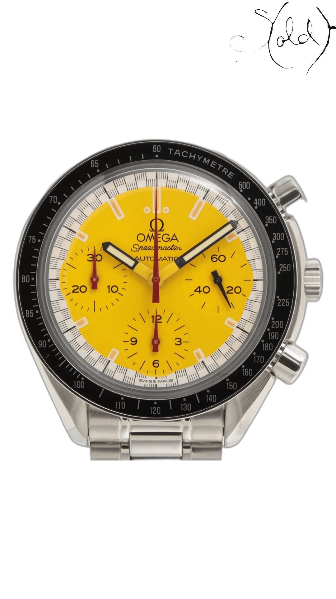 Omega Speedmaster Schumacher yellow dial collector watch - view 1