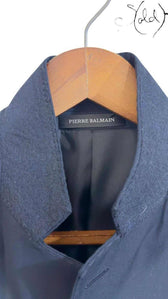 Pierre Balmain Wool Blazer – Vintage French Elegance, Close-up | Sold Attire