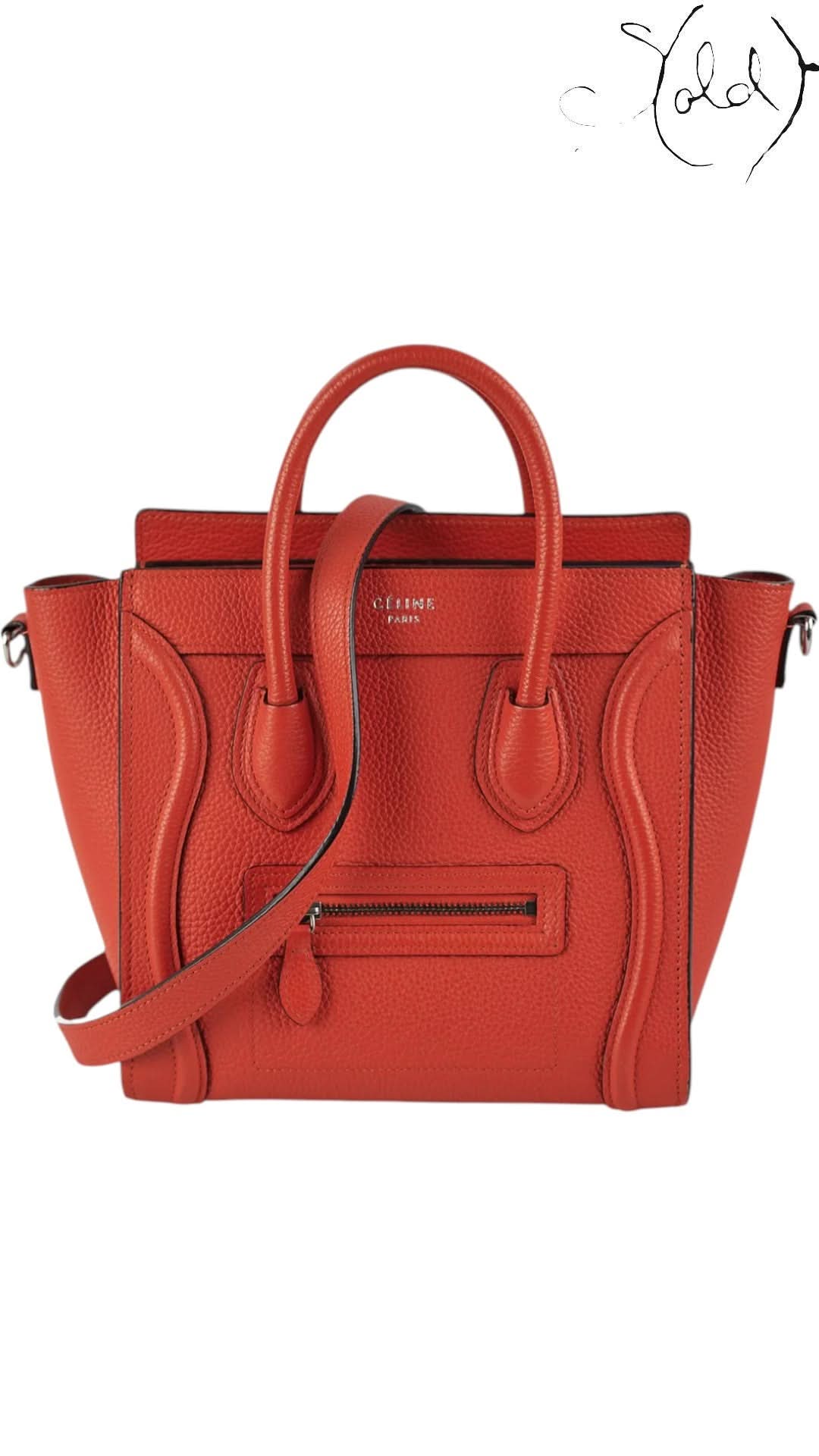 Céline Nano Luggage Bag Orange Smooth Calfskin 2010s | Sold Attire