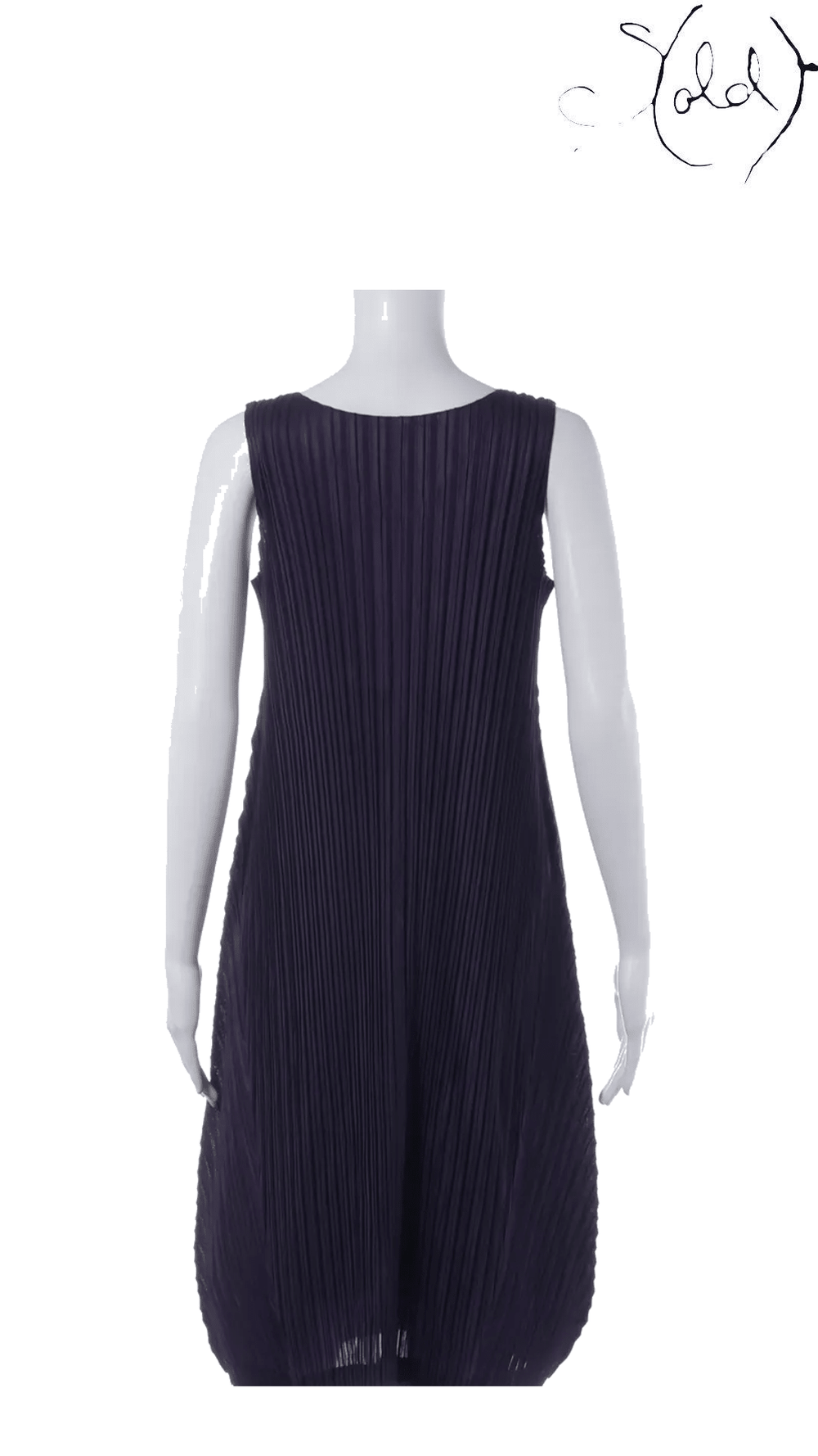 PLEATS PLEASE Issey Miyake purple sleeveless dress size 2: rear view