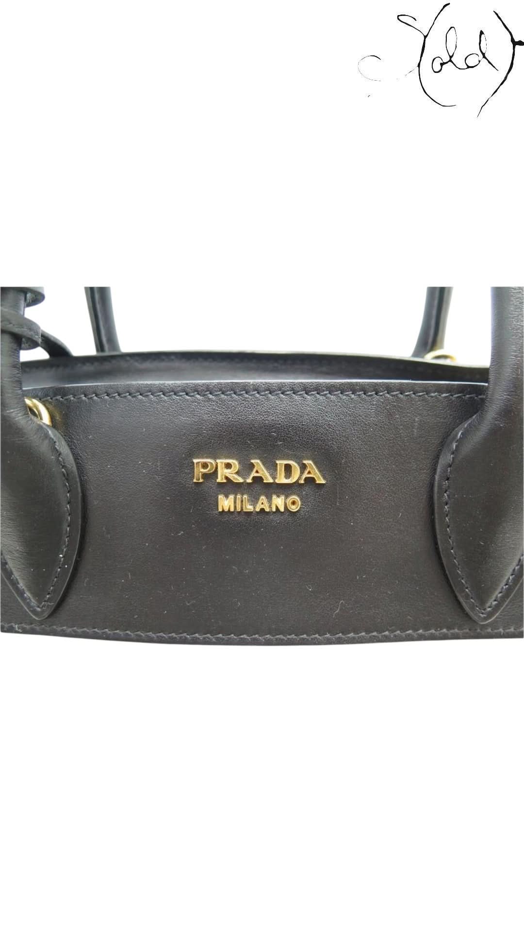Prada Bags Prada Esplanade Two - Tone Saffiano Handbag 1BA047 Black & Brown 2017 | Sold Attire