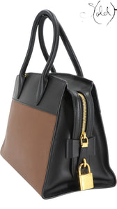 Prada Esplanade Two-Tone Saffiano Handbag 1BA047 Black & Brown 2017, Interior view | Sold Attire