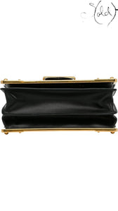 Prada Black Saffiano-Trimmed City Calf Cahier Crossbody Bag, Detail view | Sold Attire