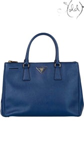 Prada Blue Saffiano Galleria Handbag – Iconic Shoulder Strap, Authenticated Pre-Owned | Sold Attire