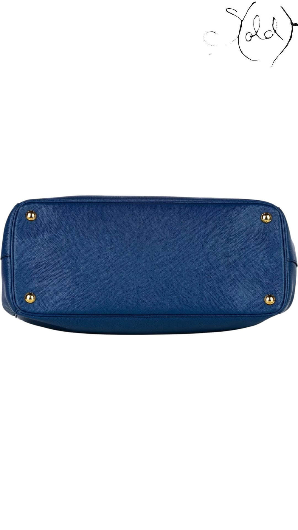 Prada Blue Saffiano Galleria Handbag – Iconic Shoulder Strap, Interior view | Sold Attire