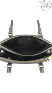 PRADA Galleria Medium Handbag – Black Saffiano Leather, Detail view | Sold Attire