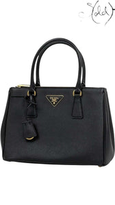 PRADA Galleria Medium Handbag – Black Saffiano Leather, Authenticated Pre-Owned | Sold Attire