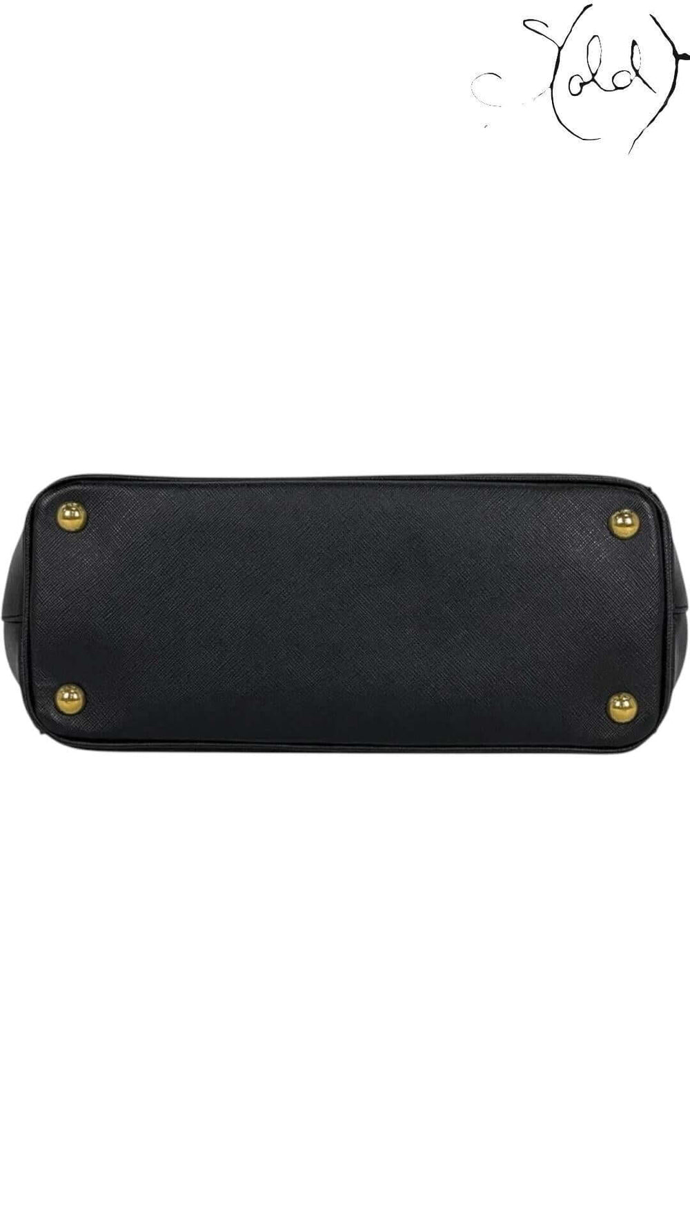 PRADA Galleria Medium Handbag – Black Saffiano Leather, Interior view | Sold Attire