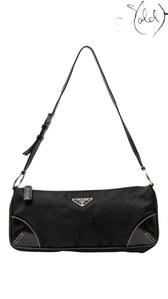 Prada Nylon and Leather Shoulder Bag Black, Authenticated Pre-Owned | Sold Attire