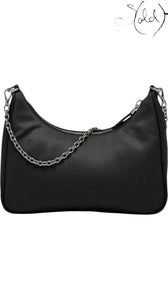 Prada Re-Edition 2005 Nylon Shoulder Bag – Black, Interior view | Sold Attire