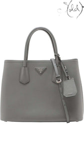 PRADA Saffiano Cuir 2-Way Large Tote – Graphite Grey Elegance, Authenticated Pre-Owned | Sold Attire