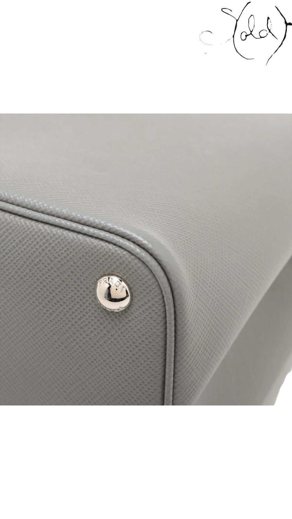 PRADA Saffiano Cuir 2-Way Large Tote – Graphite Grey Elegance, Base view | Sold Attire
