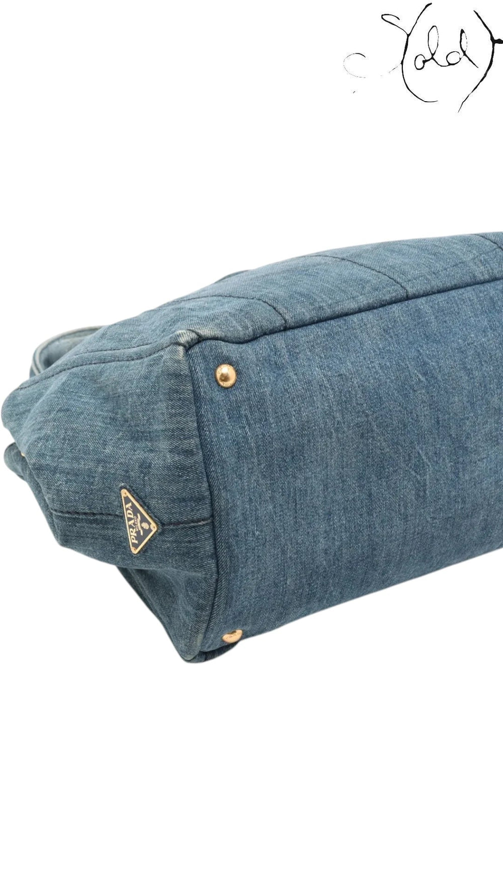 Prada Canapa Denim Logo Satchel Blue GHW 2010s | Sold Attire, Authenticated Pre - Owned | Sold Attire
