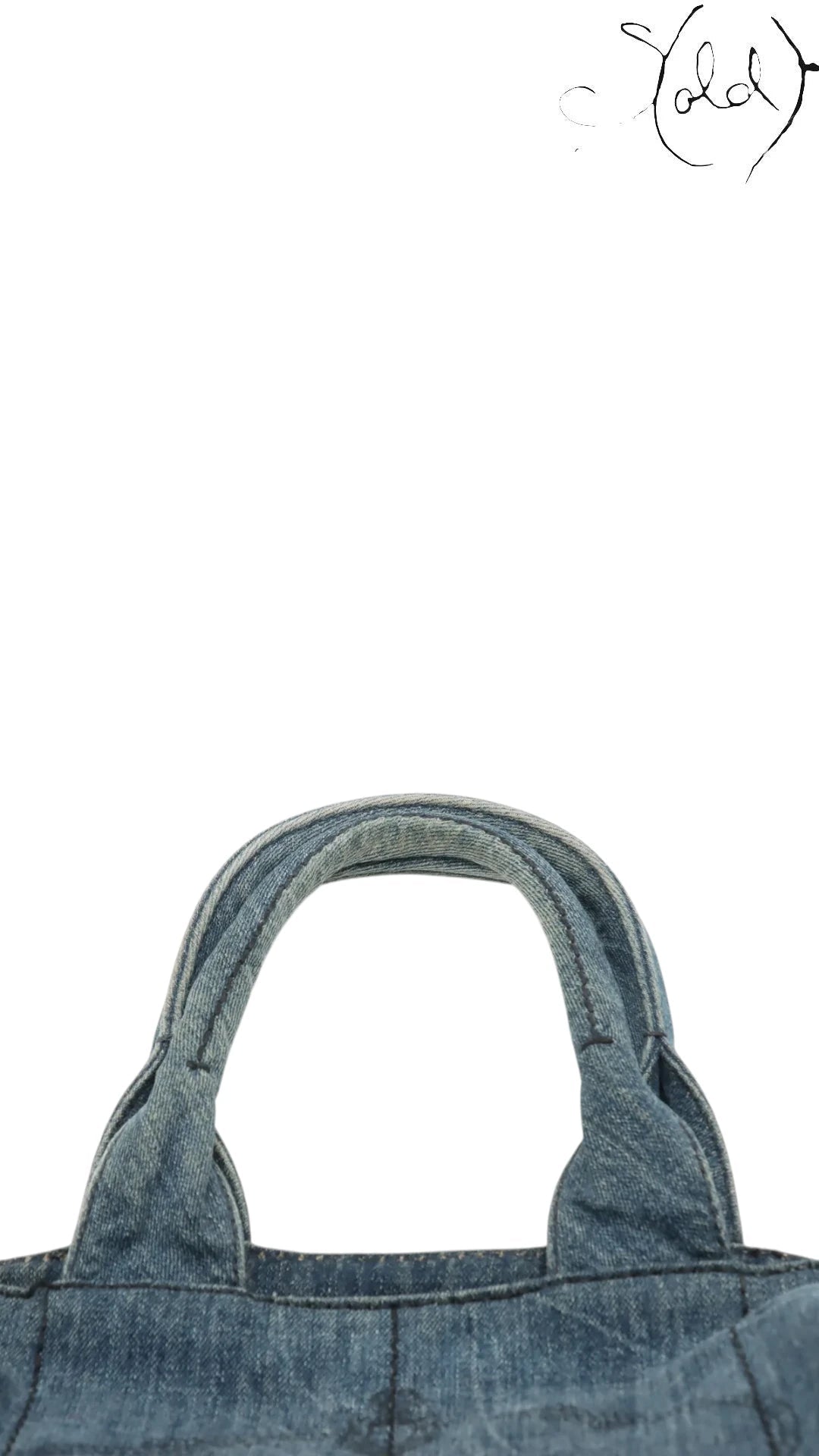 Prada Canapa Denim Logo Satchel Blue GHW 2010s | Sold Attire, Authenticated Pre - Owned | Sold Attire