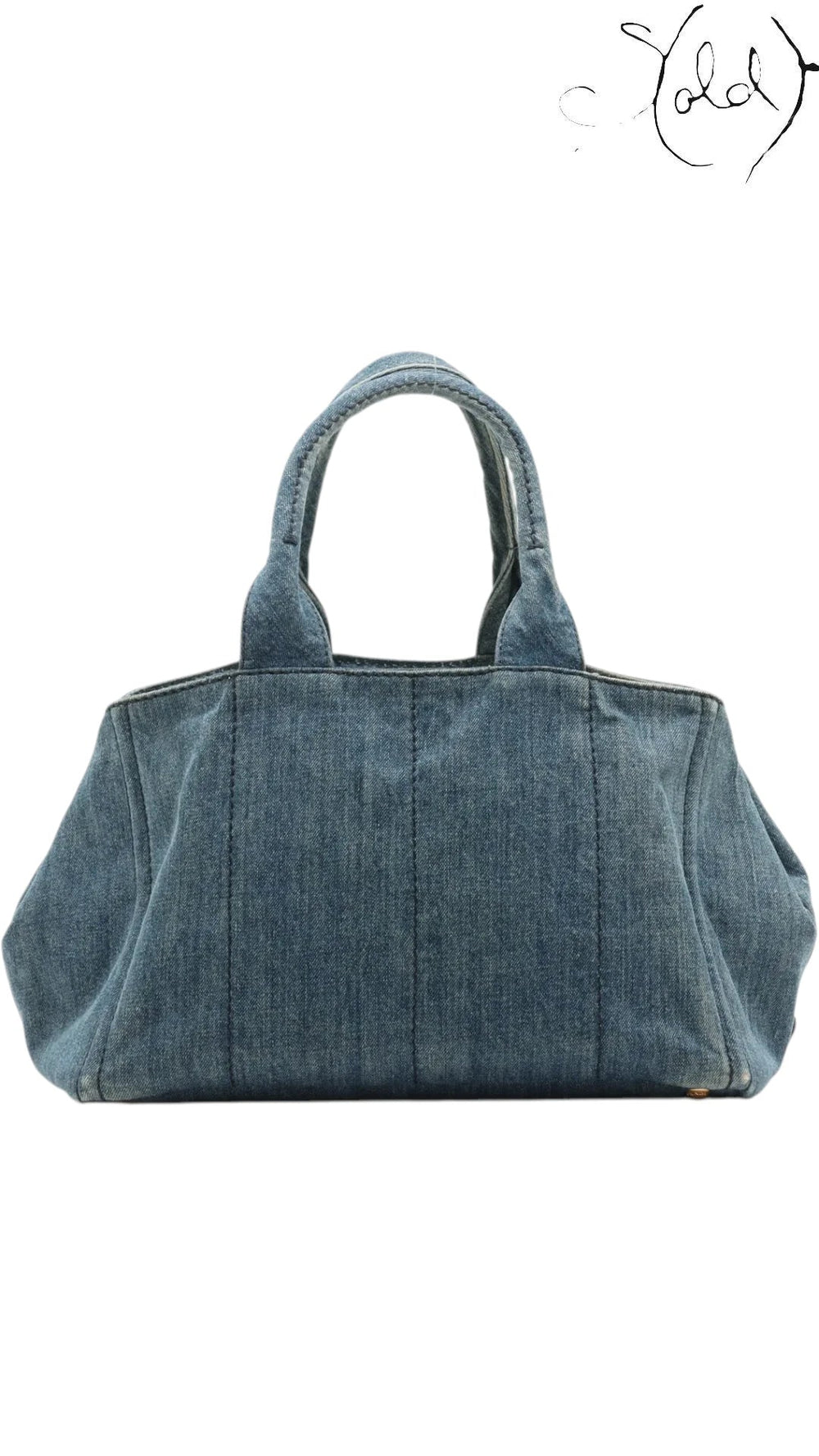 Prada Canapa Denim Logo Satchel Blue GHW 2010s | Sold Attire, Authenticated Pre - Owned | Sold Attire