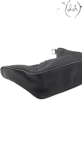 Sold Attire black Tessuto nylon Prada Re-Edition 2005 shoulder bag with Saffiano leather trim and silver hardware.