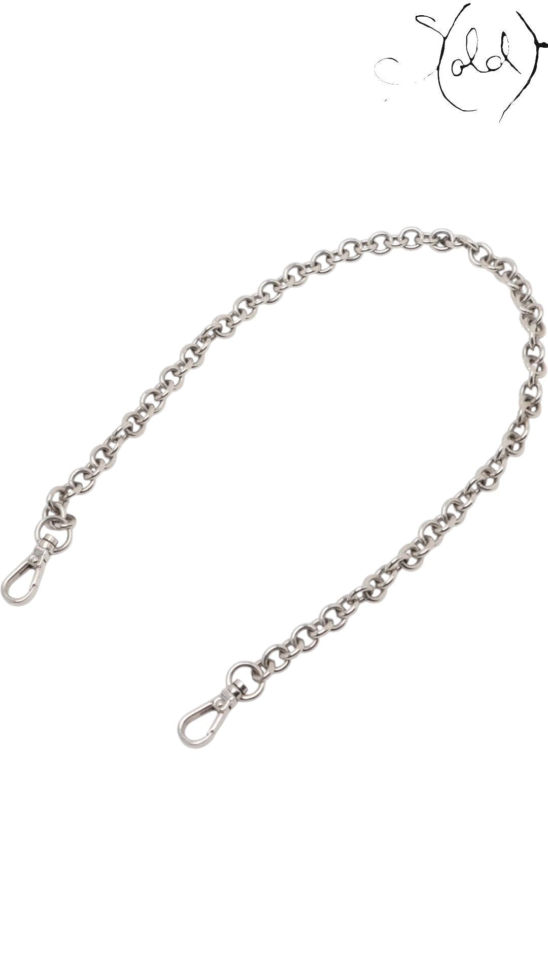 Sold Attire silver-tone metal chain strap with lobster clasps for a shoulder bag.