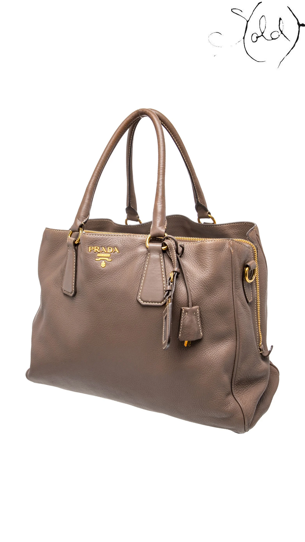 Prada Signature Argilla Cervo leather tote - view 2