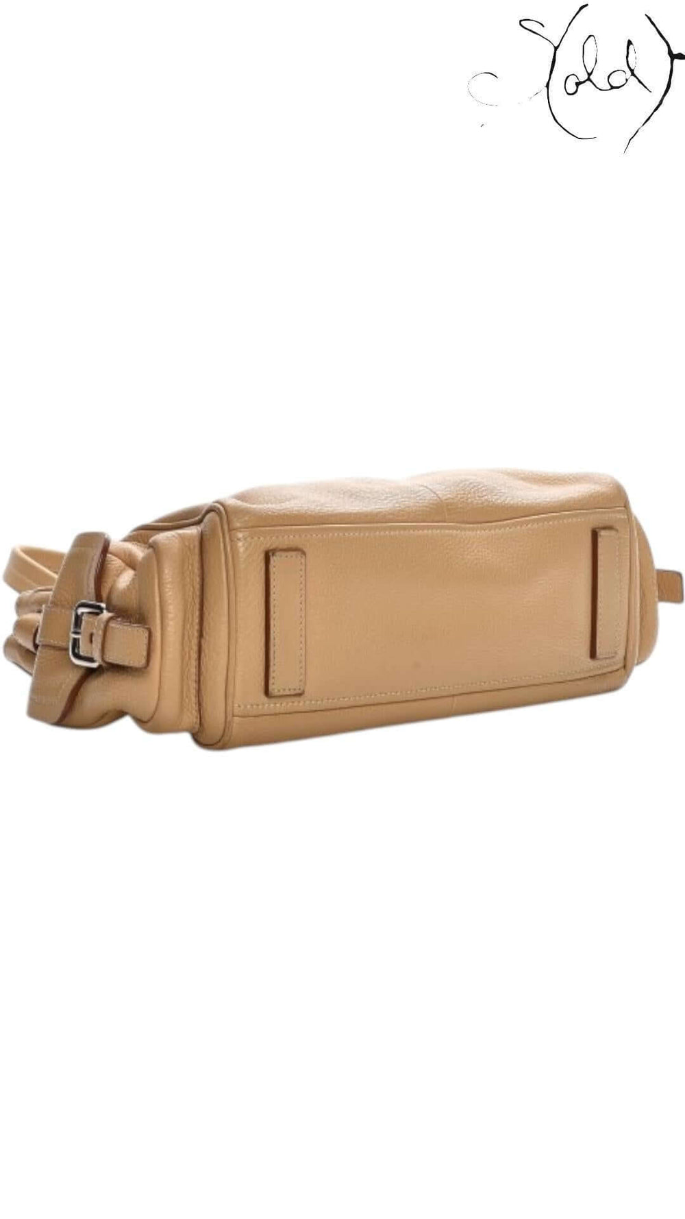 PRADA Vitello Daino Buckle Shoulder Bag – Sabbia Taupe Leather, Interior view | Sold Attire