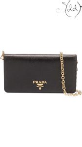 PRADA Vitello Daino Wallet on Chain – Compact Elegance, Authenticated Pre-Owned | Sold Attire