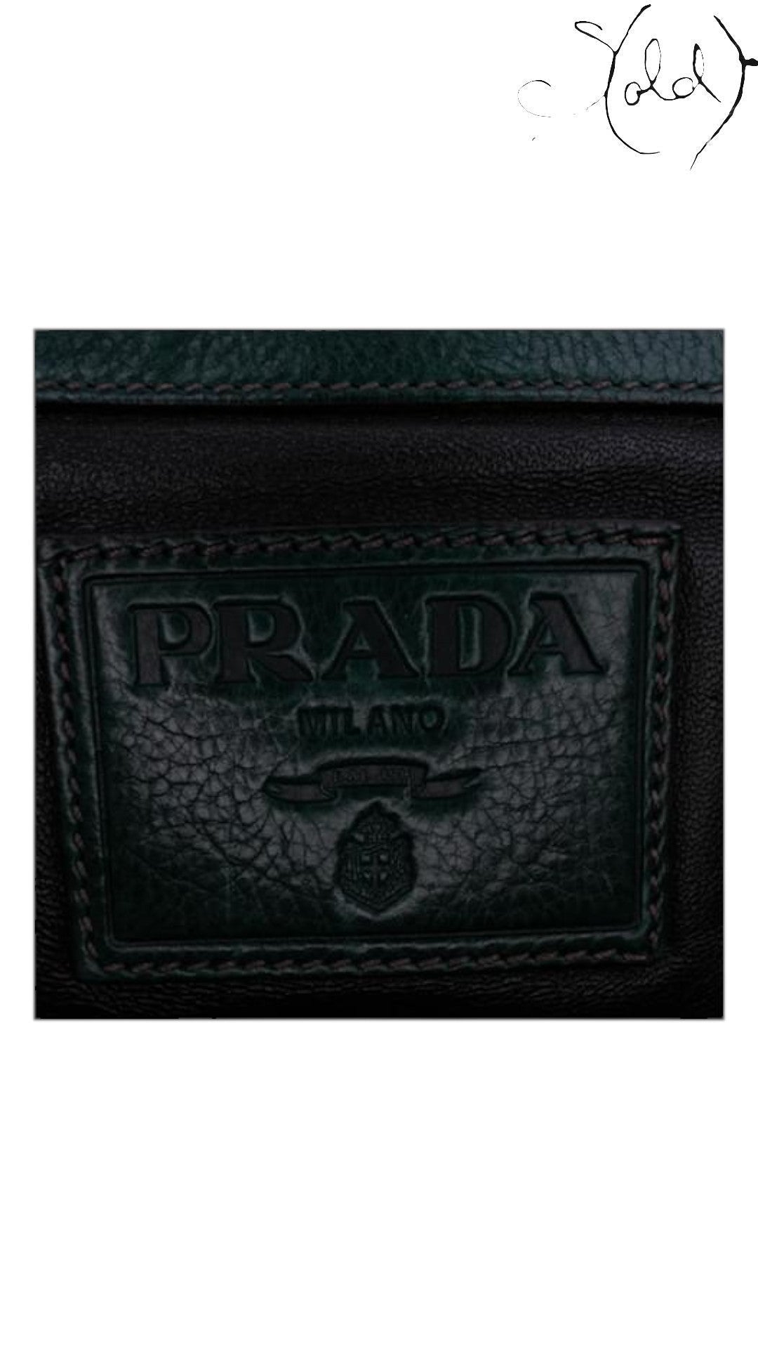 Sold Attire black Glace calf leather weekender bag with silver hardware and Prada logo detail.