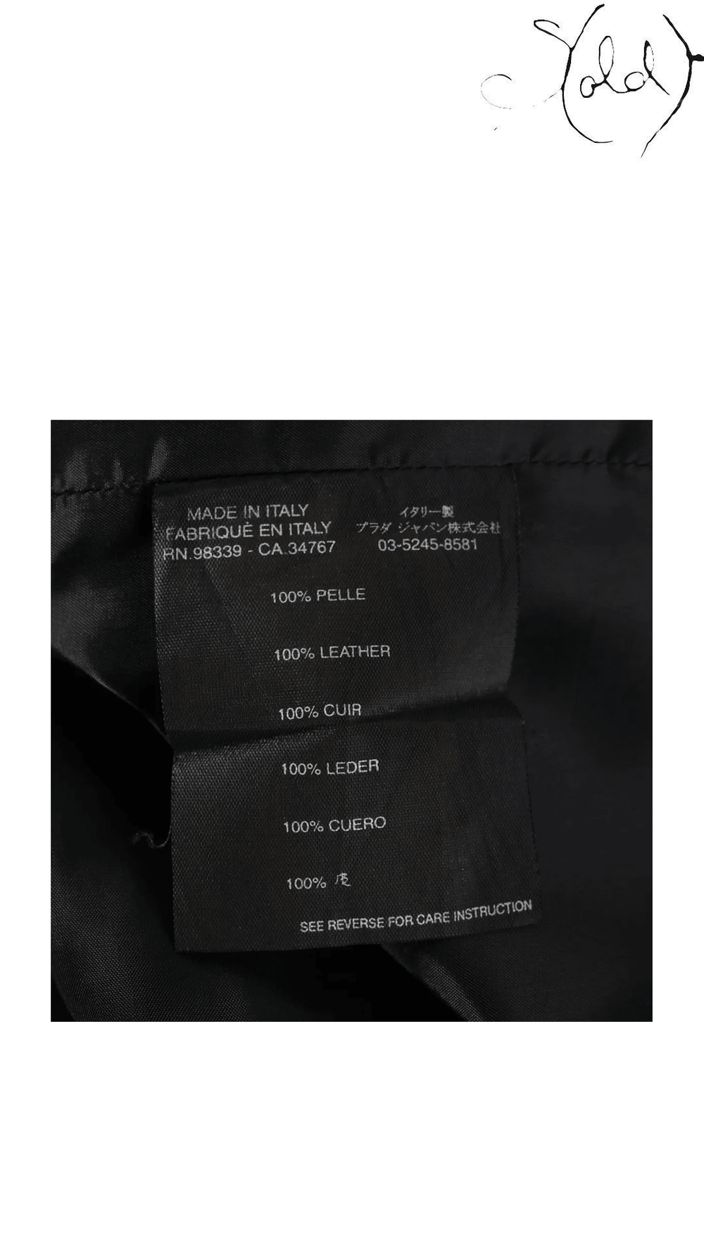 Prada black leather pencil skirt size 40: material and Made in Italy label