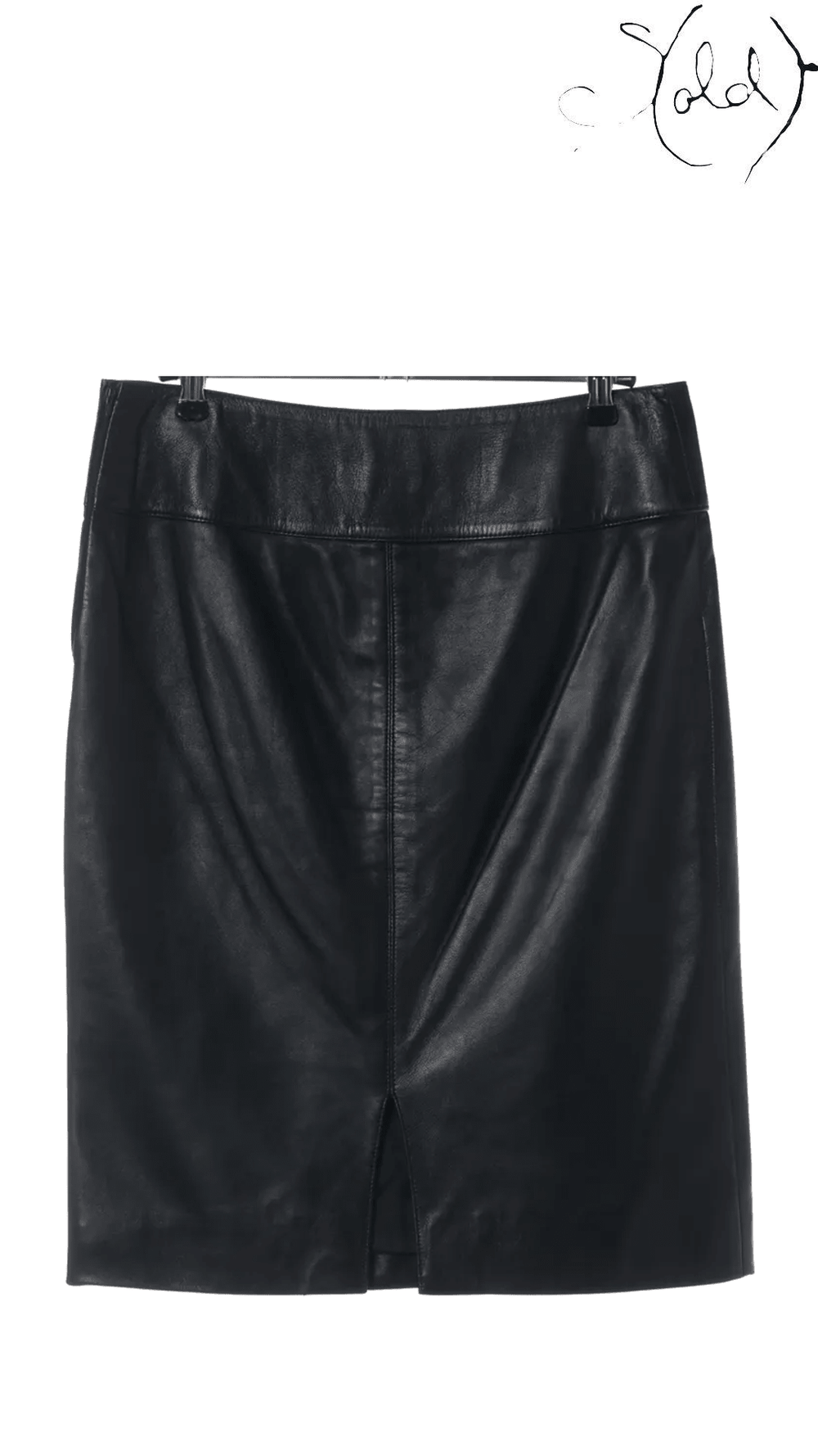 Prada black leather pencil skirt size 40: rear view