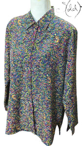 Psychedelic Feather Print Shirt – Fluid Fit, Interior view | Sold Attire