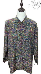 Psychedelic Feather Print Shirt – Fluid Fit, Back view | Sold Attire