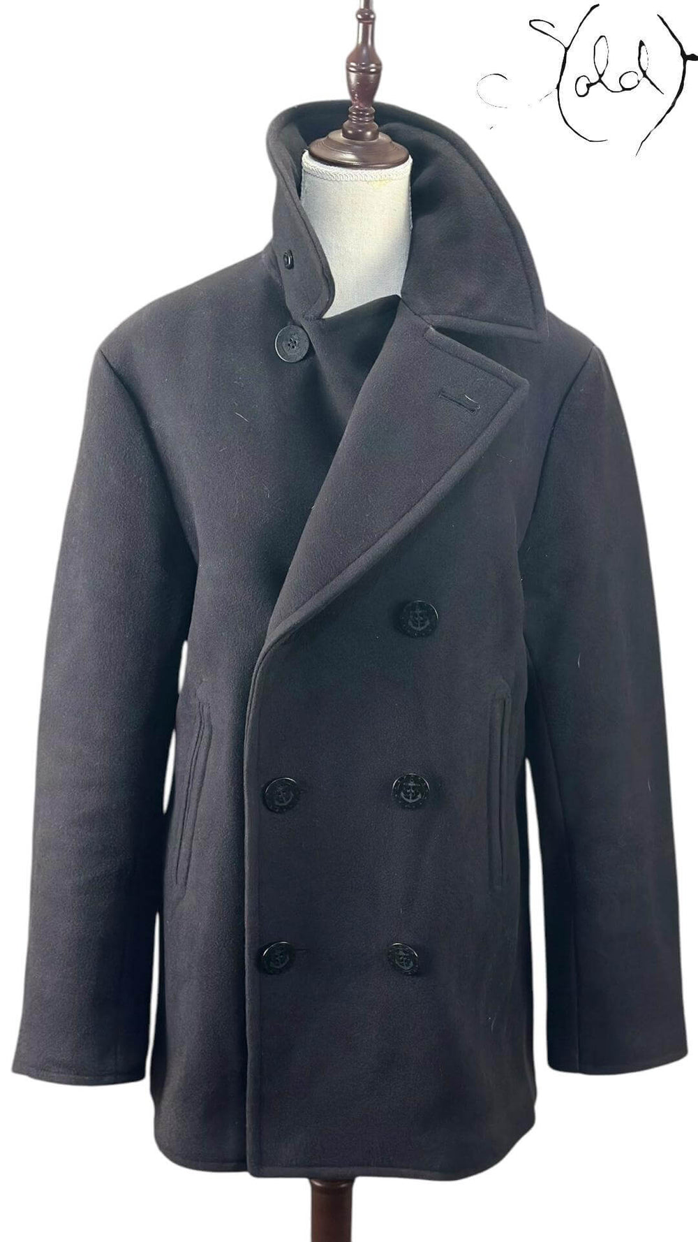 Ralph Lauren Melton Peacoat – Naval Precision, Back view | Sold Attire