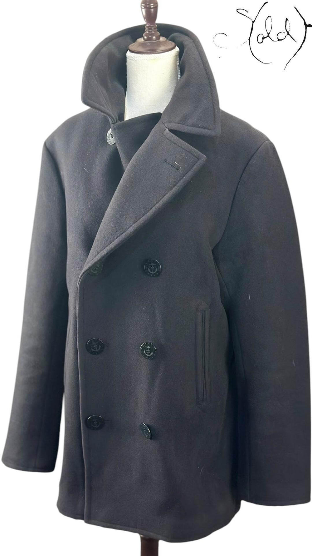 Ralph Lauren Melton Peacoat – Naval Precision, Hardware detail | Sold Attire