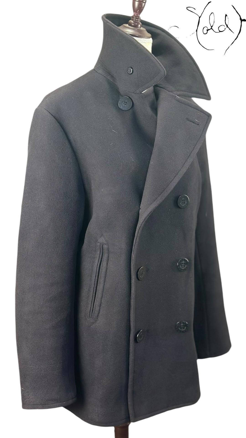 Ralph Lauren Melton Peacoat – Naval Precision, Detail view | Sold Attire