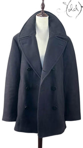 Ralph Lauren Melton Peacoat – Naval Precision, Close-up | Sold Attire