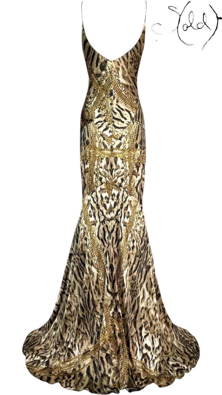 Roberto Cavalli 2003 Silk Leopard Chain Gown | Sold Attire - Sold Attire