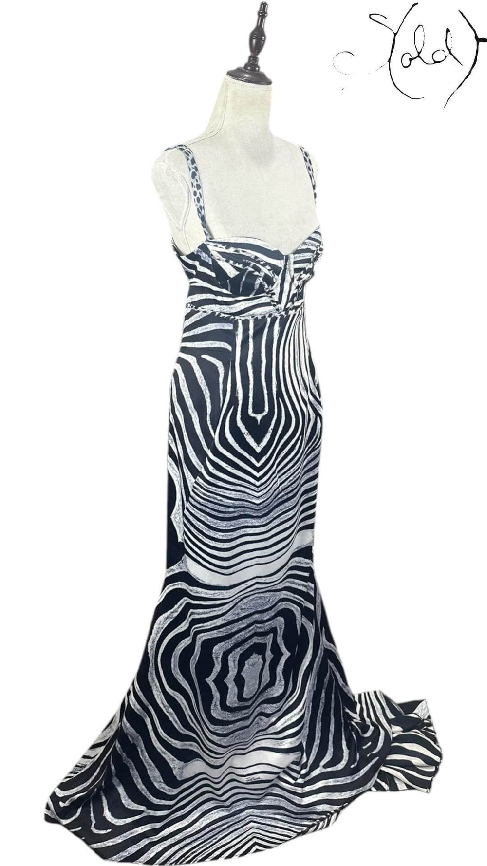 Roberto Cavalli Silk Gown – Runway Wild, Detail view | Sold Attire