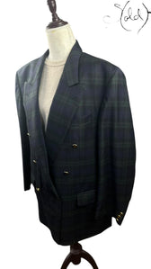 Roy Robson Tartan “Lana Wool” Blazer, Interior view | Sold Attire
