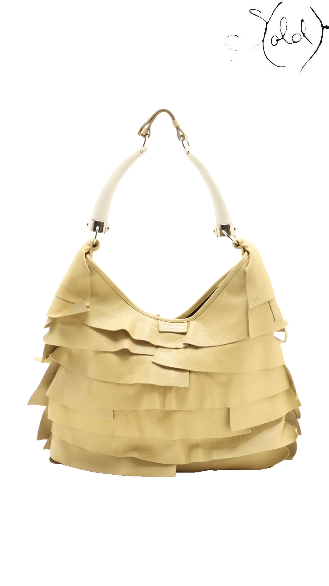 Saint Laurent Mombasa St Tropez Yellow Horn Bag front view