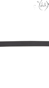 Sold Attire black leather Saint Laurent Cassandre belt with silver-tone hardware and embossed logo, size 85.