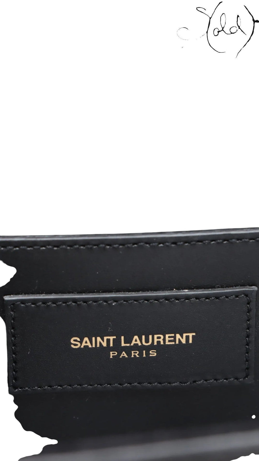Sold Attire black leather Saint Laurent Kate Tassel crossbody bag with gold hardware and tassel detail.