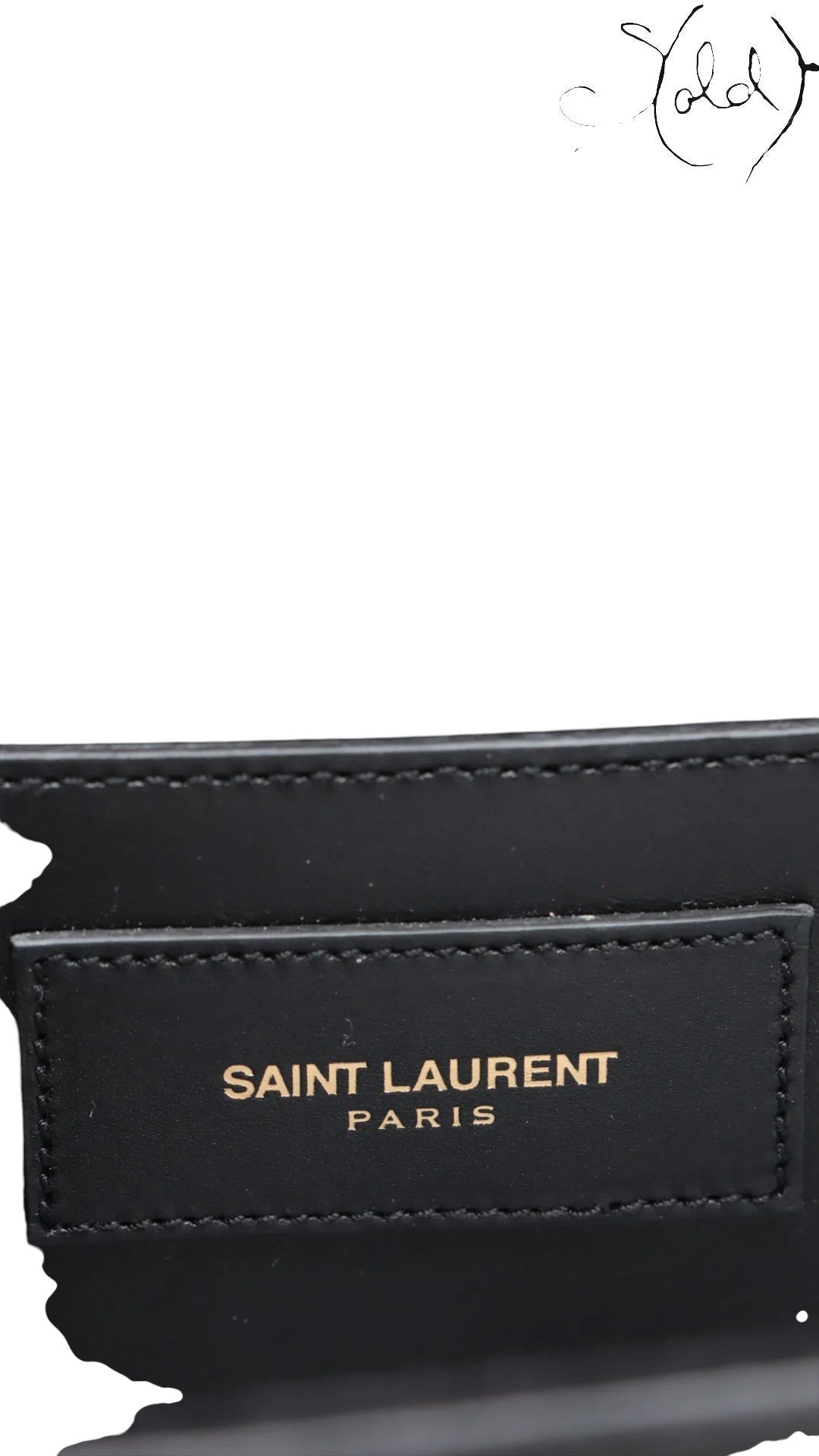 Sold Attire black leather Saint Laurent Kate Tassel crossbody bag with gold hardware and tassel detail.