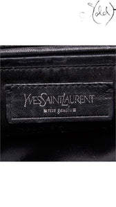 Saint Laurent Rive Gauche Kahala Black Canvas Tote, Side view | Sold Attire