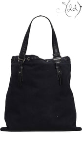 Saint Laurent Rive Gauche Kahala Black Canvas Tote, Detail view | Sold Attire