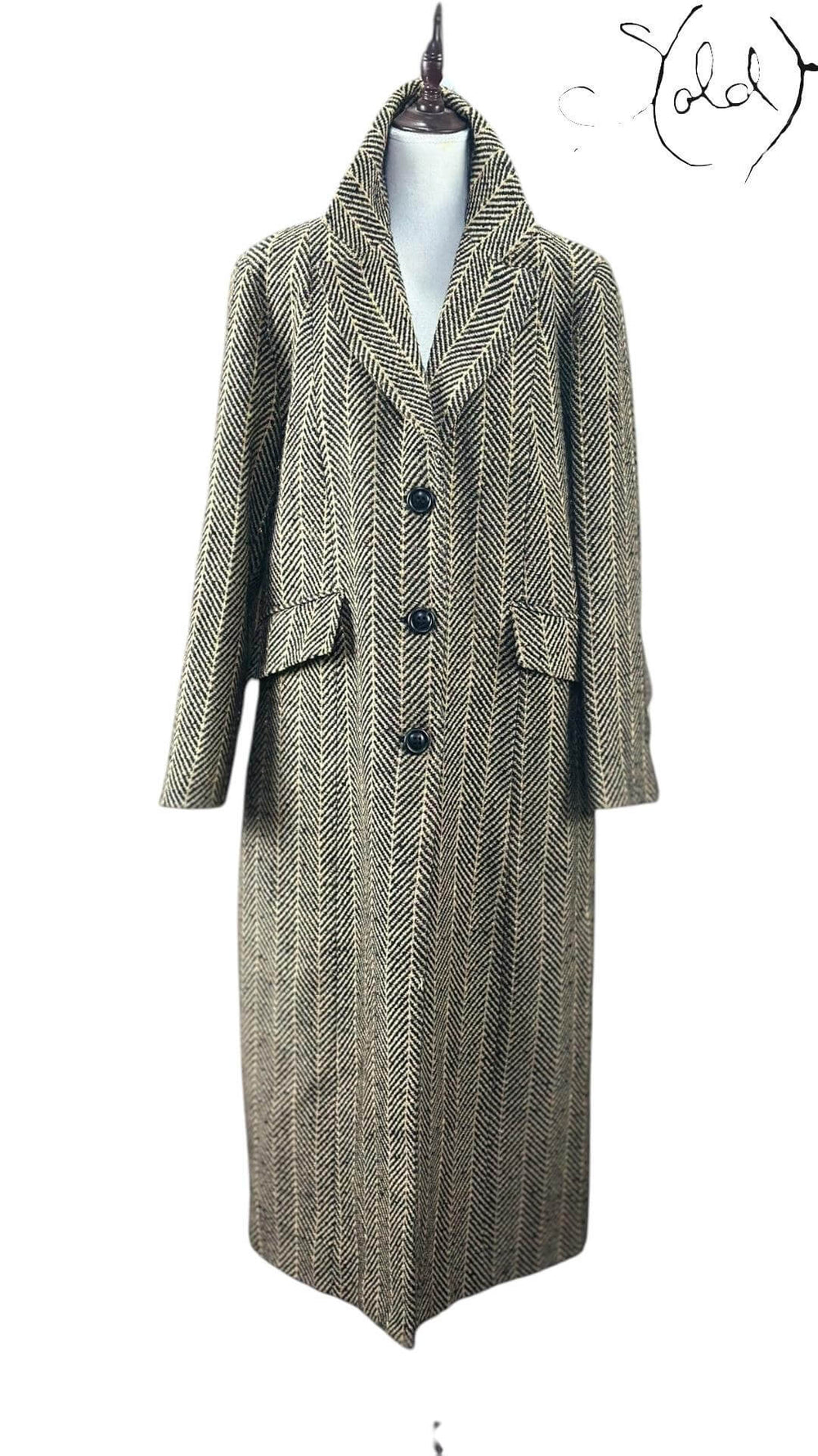 Sandro Ferrone Wool Coat – Cinematic Drape, Detail view | Sold Attire