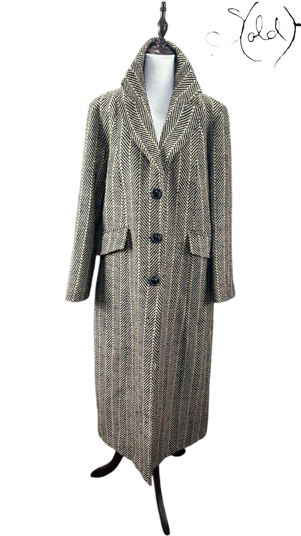 Sandro Ferrone Wool Coat – Cinematic Drape, Back view | Sold Attire