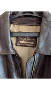 Serge Hervet Leather Jacket Brown Vintage Classic, Interior view | Sold Attire