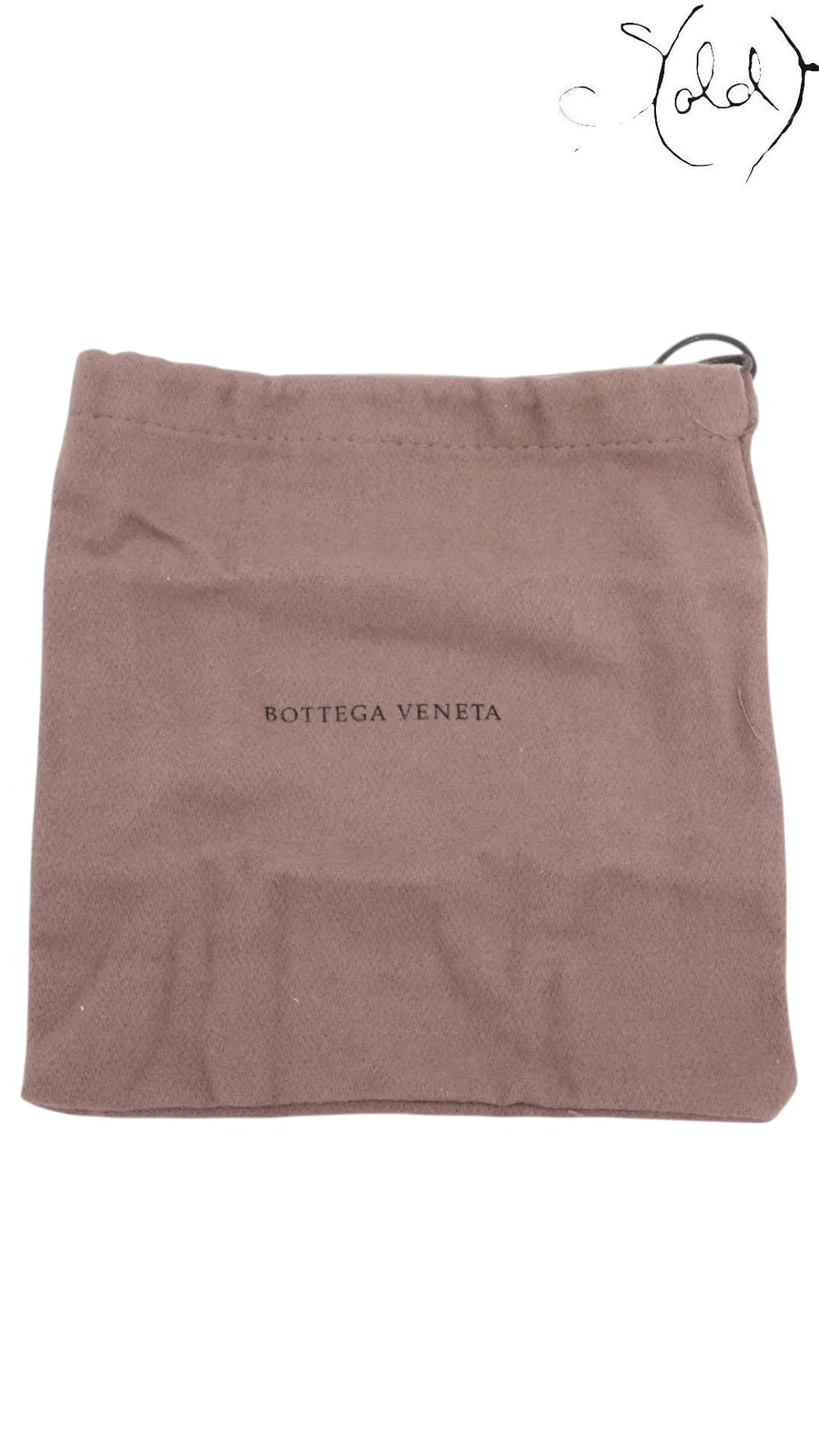 Sold Attire branded Bottega Veneta brown fabric dust bag with drawstring closure and logo print